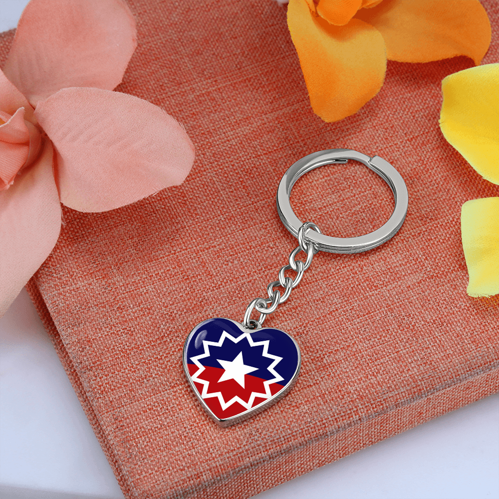 Juneteenth Graphic Heart with Curb Keychain Attachment