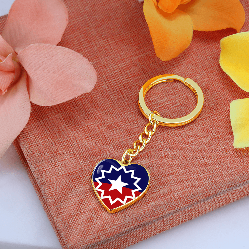 Juneteenth Graphic Heart with Curb Keychain Attachment