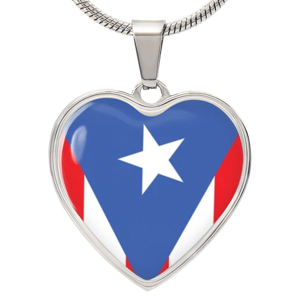 Puerto Rico Luxury Graphic Heart Necklace