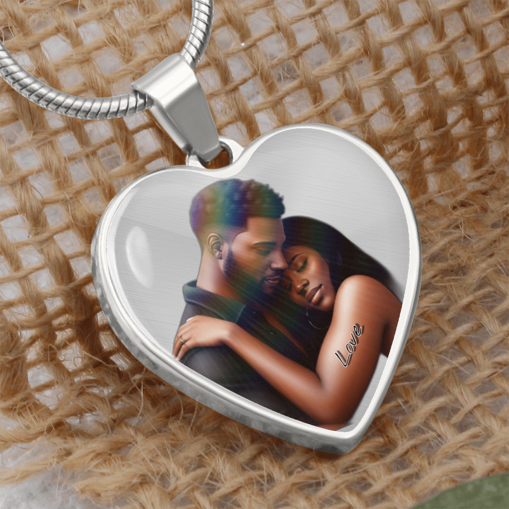 "Love" Luxury Graphic Heart Necklace