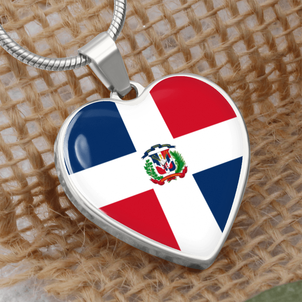 Dominican Republic Luxury Graphic Heart Necklace