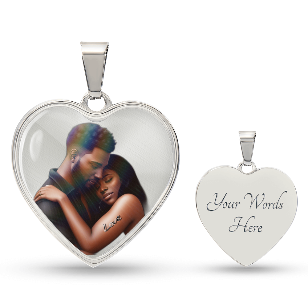 "Love" Luxury Graphic Heart Necklace