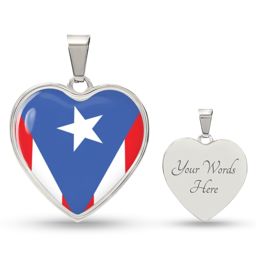 Puerto Rico Luxury Graphic Heart Necklace