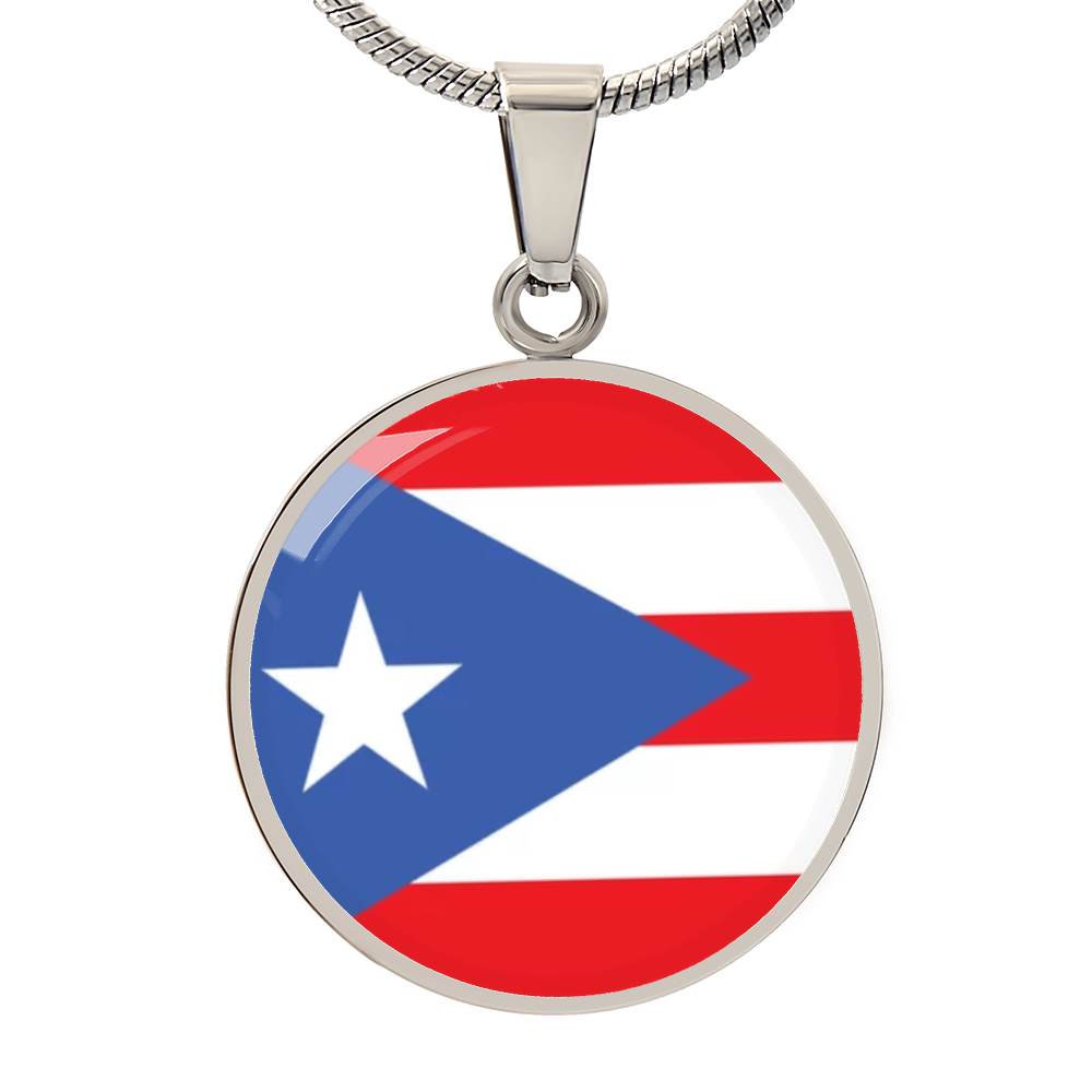 Puerto Rico Luxury Graphic Circle Necklace