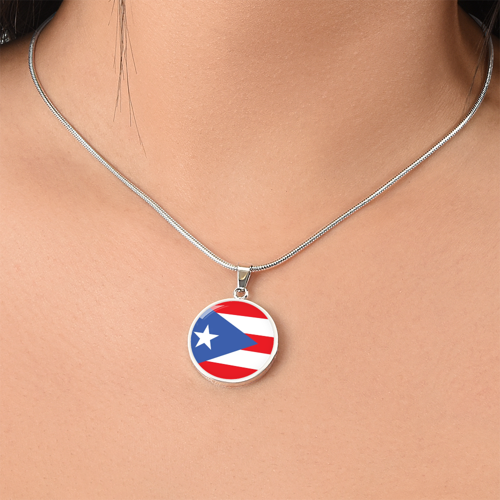 Puerto Rico Luxury Graphic Circle Necklace