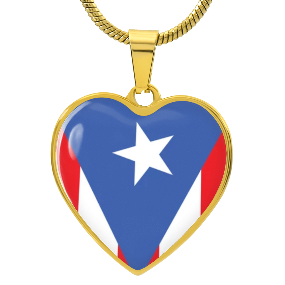 Puerto Rico Luxury Graphic Heart Necklace