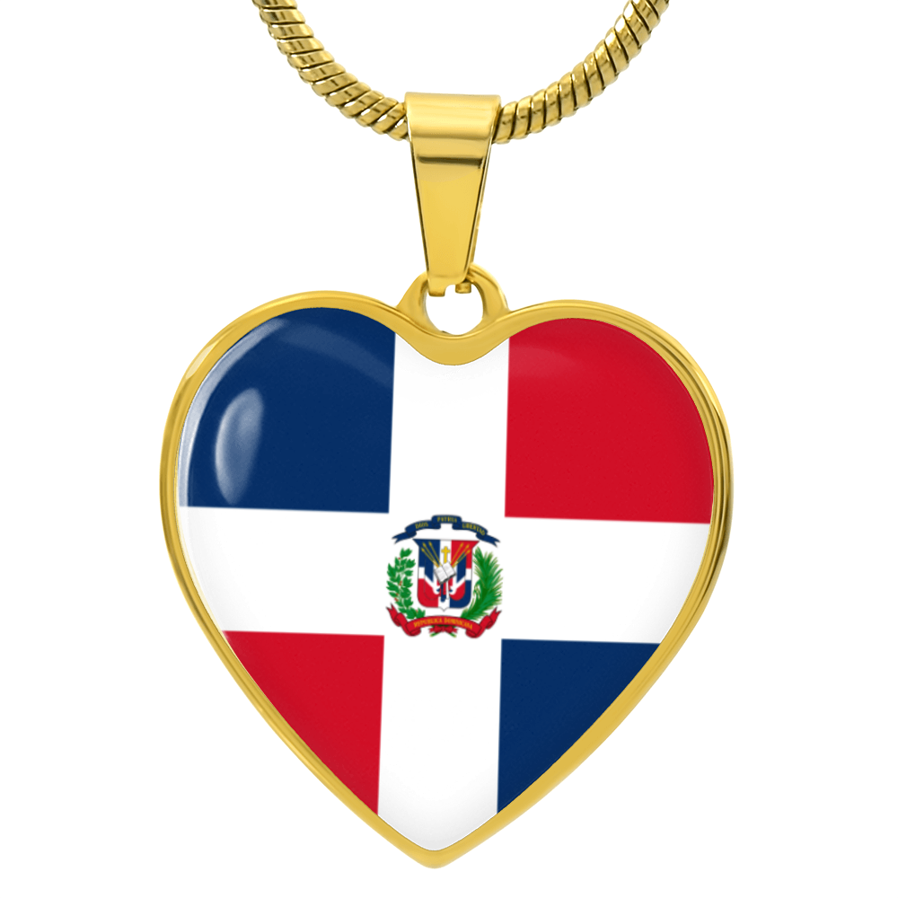 Dominican Republic Luxury Graphic Heart Necklace