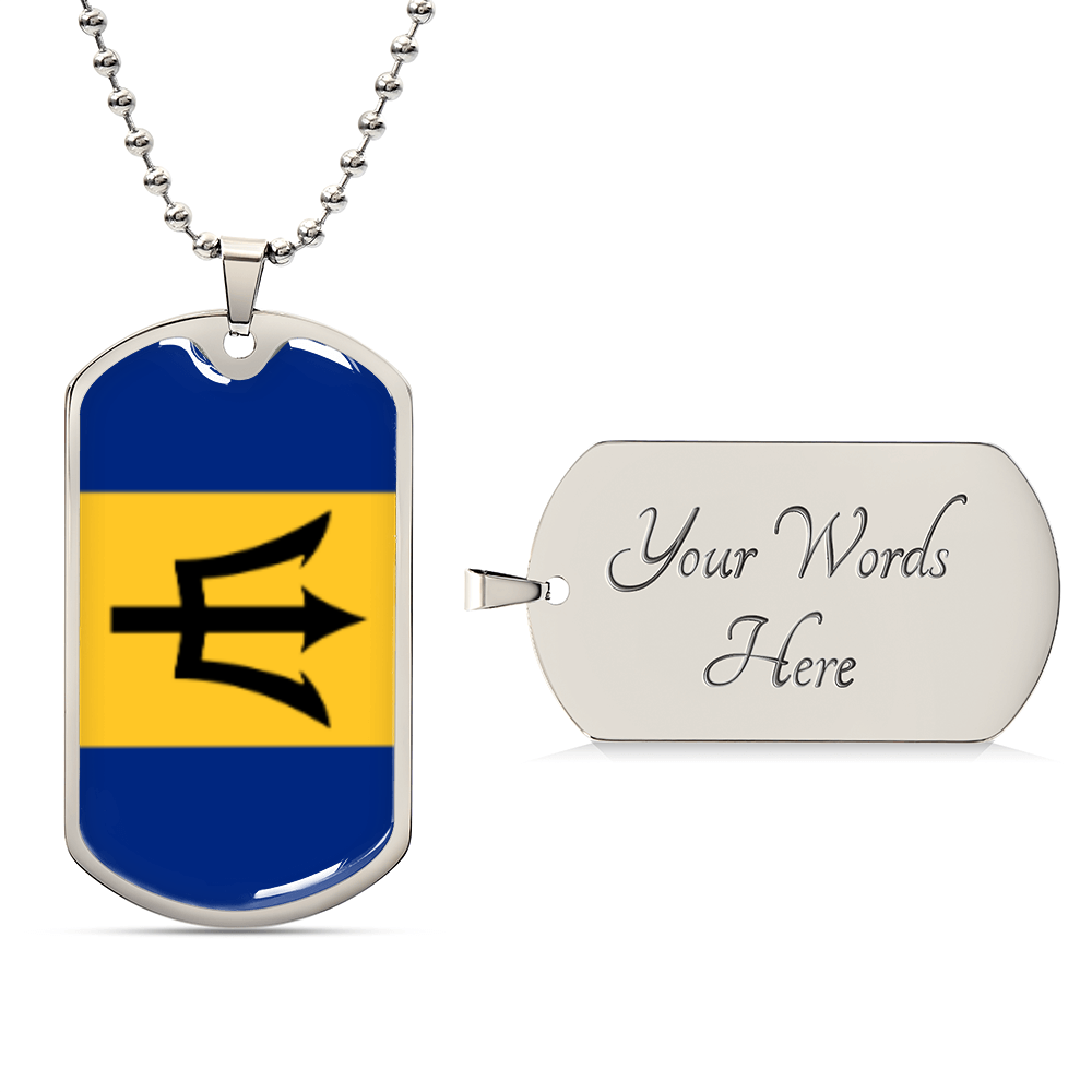 Barbados Luxury Graphic Dog Tag Necklace