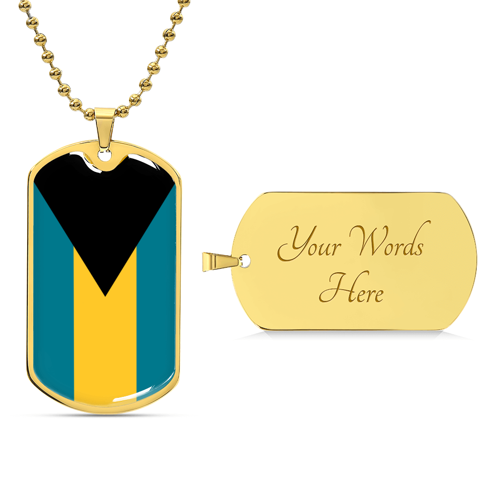 Bahamas Luxury Graphic Dog Tag Necklace