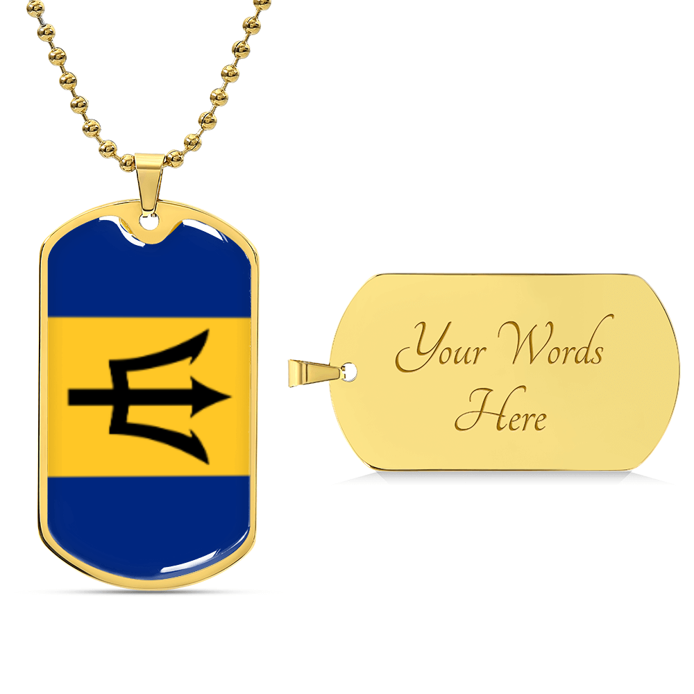 Barbados Luxury Graphic Dog Tag Necklace