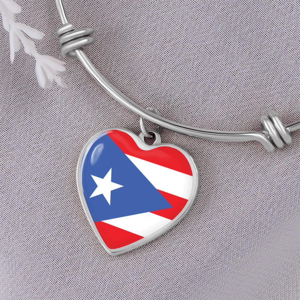 Puerto Rico Luxury Heart Bangle