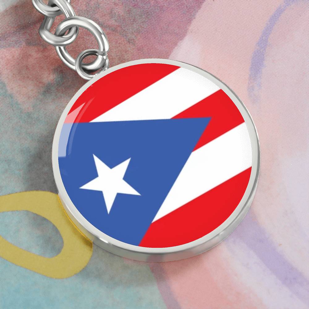 Puerto Rico Graphic Circle Keychain