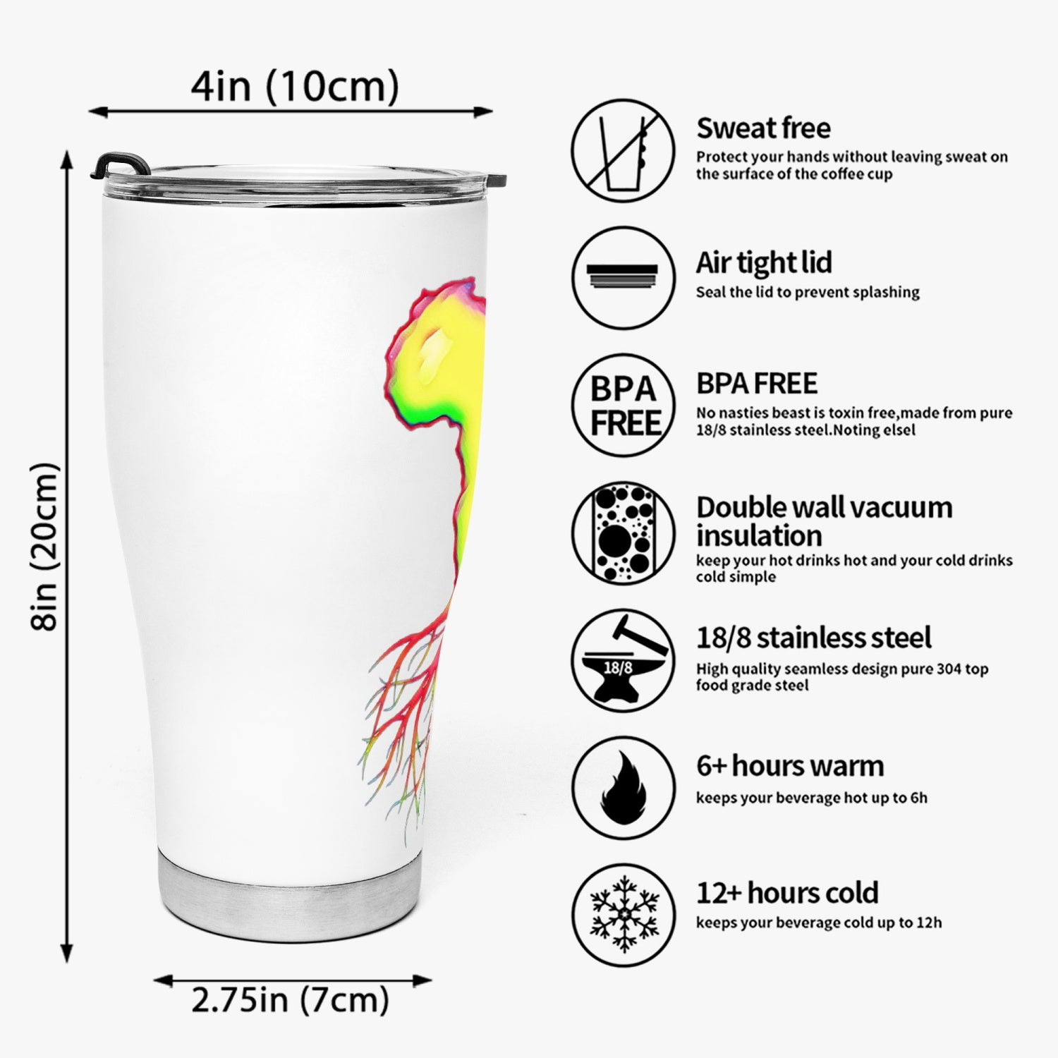 30oz Curve Tumbler with African Roots Image
