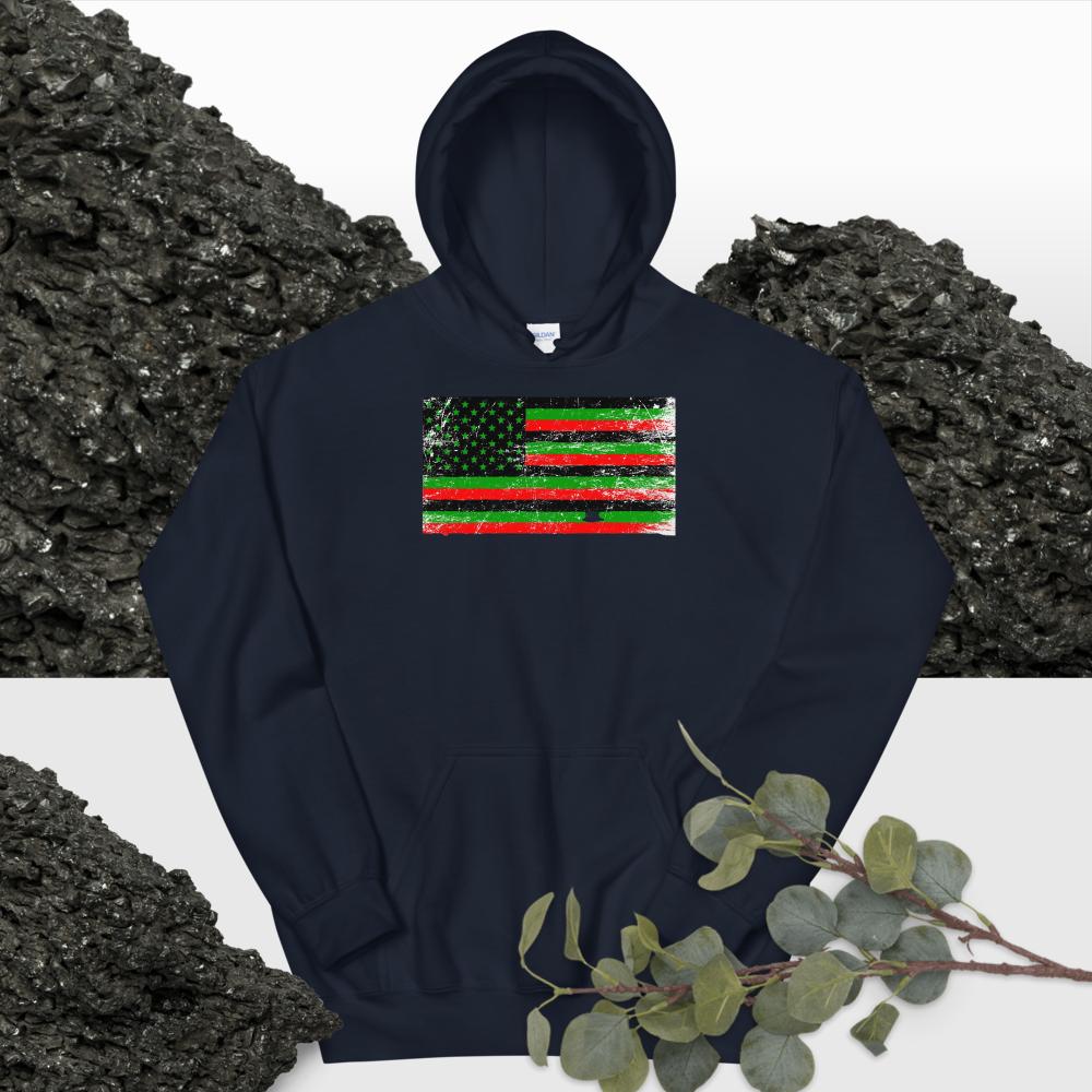 African American Grunge Flag Unisex Hoodie